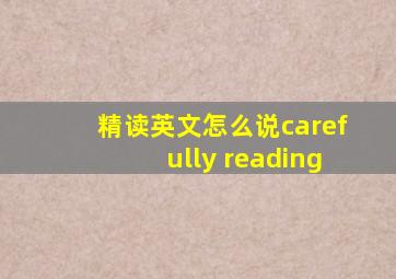 精读英文怎么说carefully reading